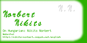 norbert nikits business card